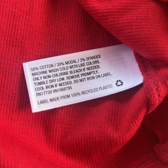 NWT A New Day Size XS Red Mock Neck Half Sleeve Ribbed Top Shirt Turtleneck - Picture 7 of 7